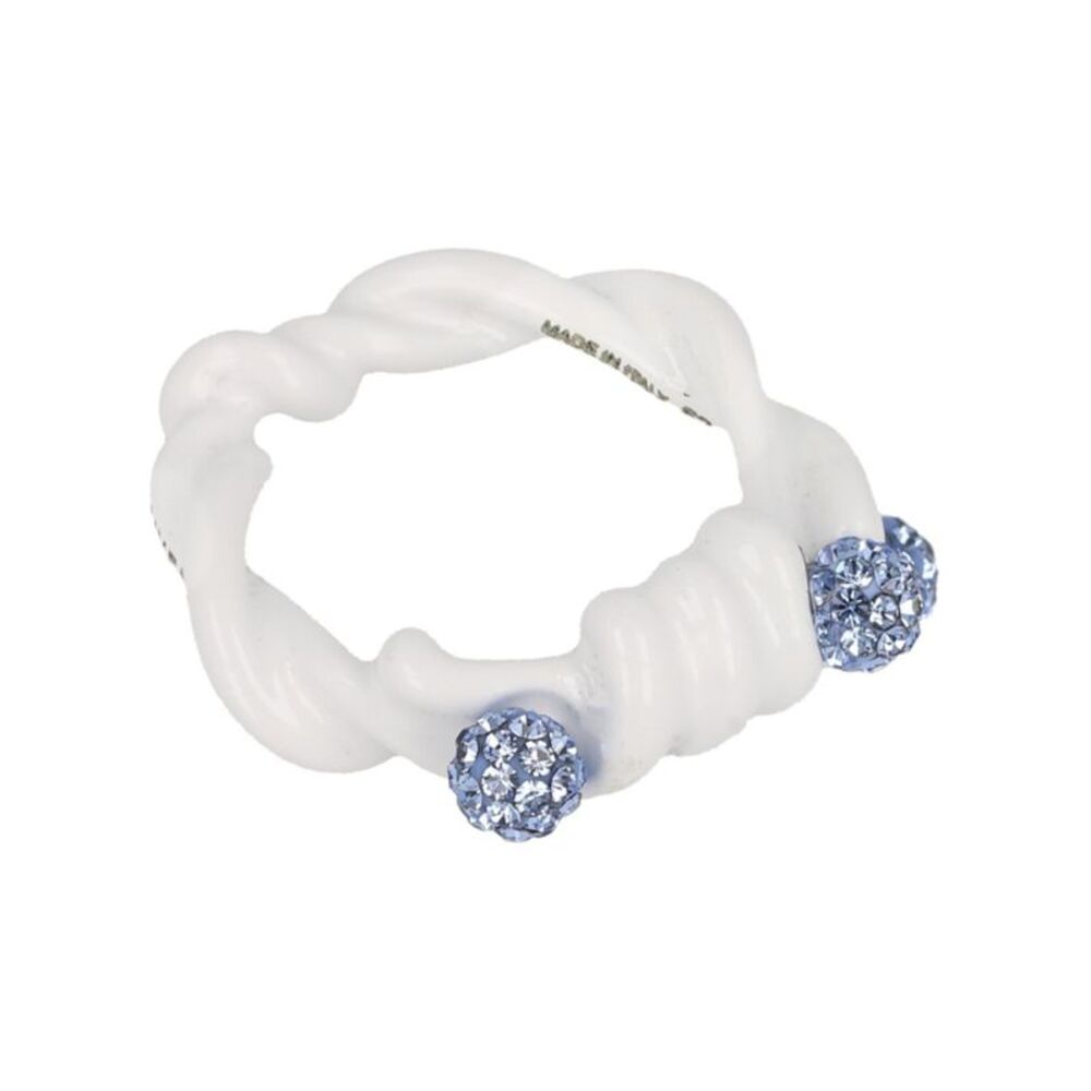Givenchy Twisted Crystal Ring White Womens